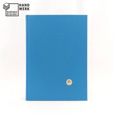 Notizbuch Keramik, Möwe Strand, laguneblau, DIN A5, maritim