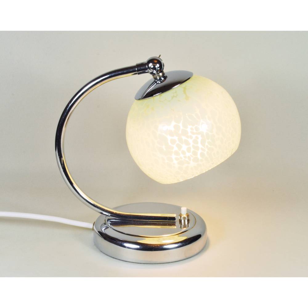50er Jahre Tischleuchte klein Messing schlicht silber grün Chrom mid century fifties sixties upcycling vintage Bild 2