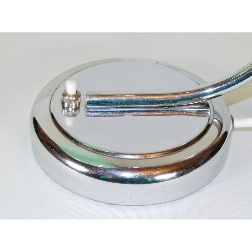 50er Jahre Tischleuchte klein Messing schlicht silber grün Chrom mid century fifties sixties upcycling vintage Bild 8
