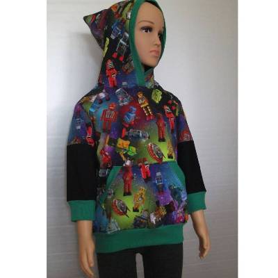 Hoodie mit buntem Druck Gr. 92 – Kinder Hoodie mit Kapuze & Kängurutasche