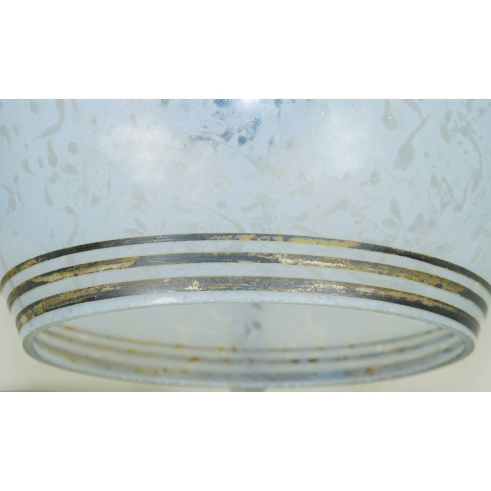 50er Jahre Tischleuchte DDR klein Nachtlicht Aluminium Marmor Glas schwarz blau sixties fifties vintage upcycling Bild 7