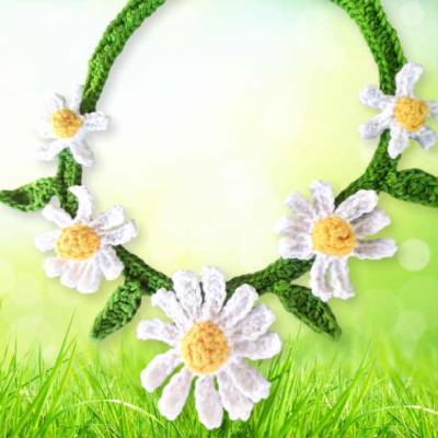 Daisy Häkelkette, Kette, Häkelschmuck, Kinderkette, Blumenkette, Häkelblumen, Mädchenschmuck