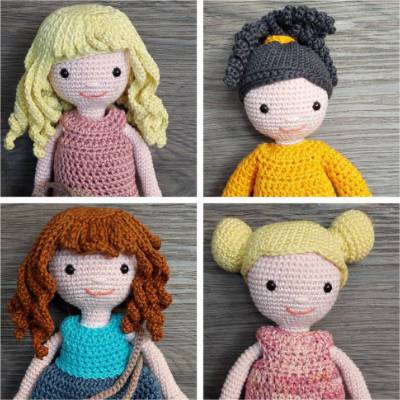 Häkel Anleitung - Anziehpuppe "Annabell" mit vielen verschiedenen Frisuren und Kleidern