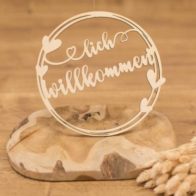 Holzkranz Herzlich Willkommen