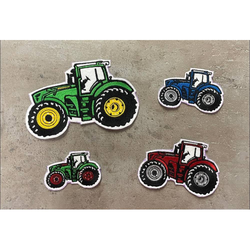 4 tlg. Stickdatei Schlepper Traktor Trekker Bulldog mehrfarbig Stickmuster Stickmotiv Bild 2