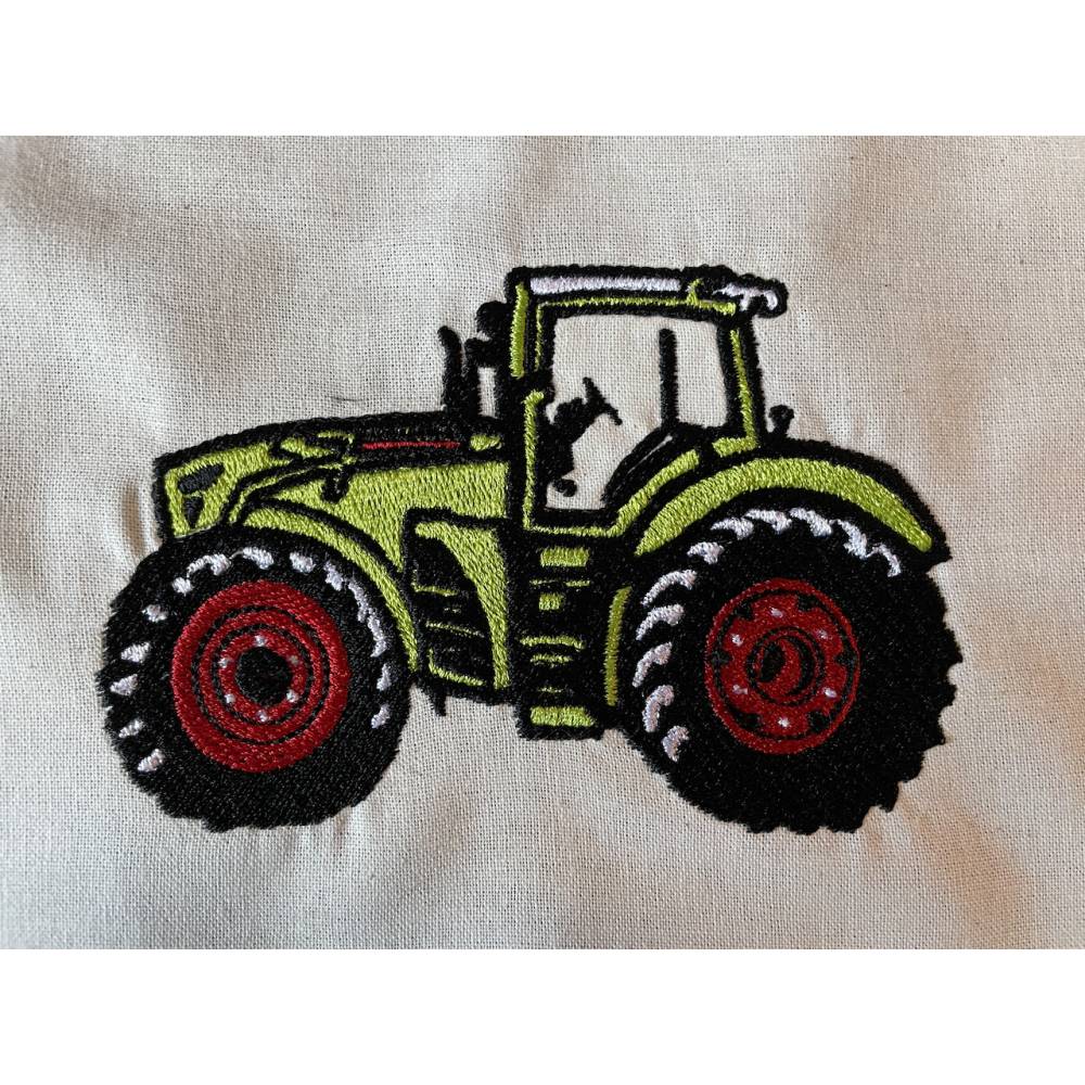 4 tlg. Stickdatei Schlepper Traktor Trekker Bulldog mehrfarbig Stickmuster Stickmotiv Bild 7