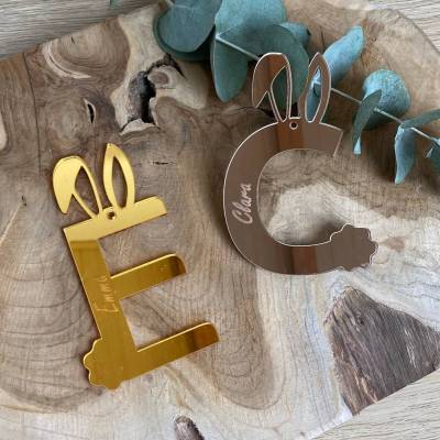 Osteranhänger mit Namen / personalisierte Hasen Buchstaben für Osterkörbe