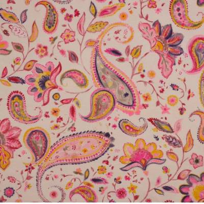 Sweat pastell zart rosa mit Paisleymuster 50 x 150 cm French Terry Sommersweat