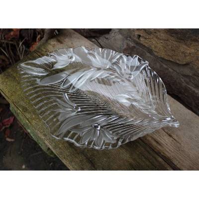 Anbietschale Blatt Schale Walther Glas Vintage 90er Jahre