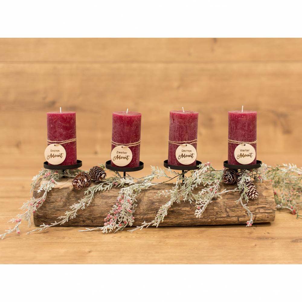 Adventskranz Zahlen 1 -4 / Holzzahlen für Adventskranz Kerzen