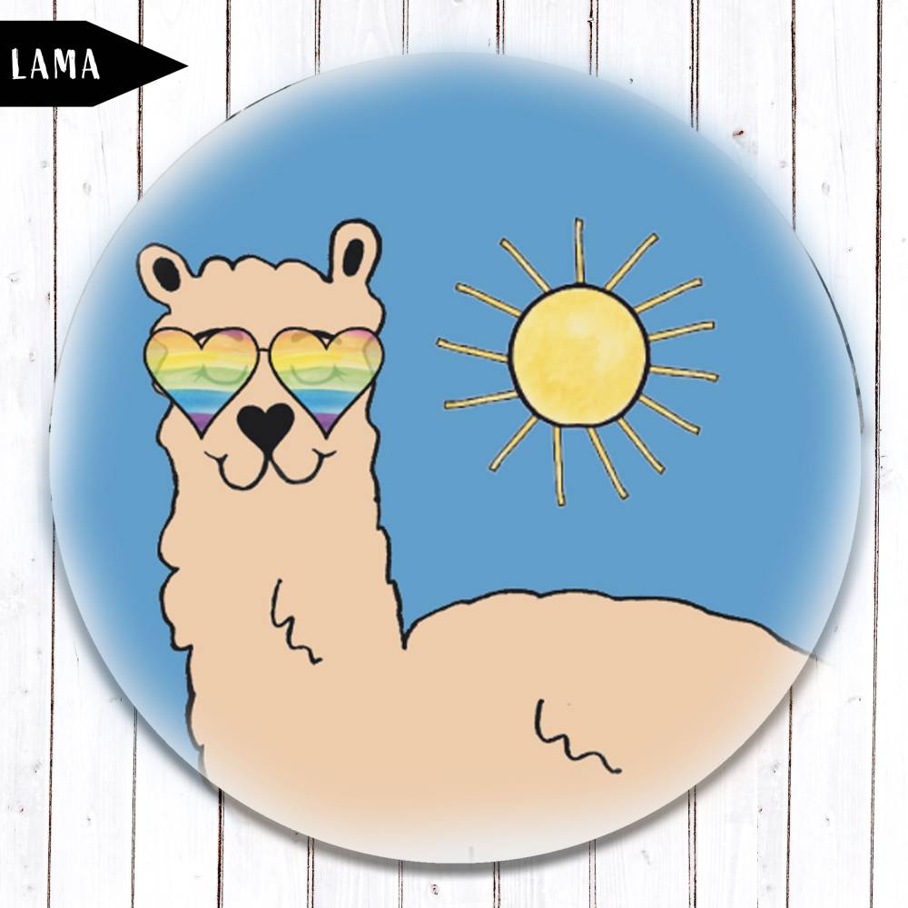Lama mit Brille Magnet Bild 1