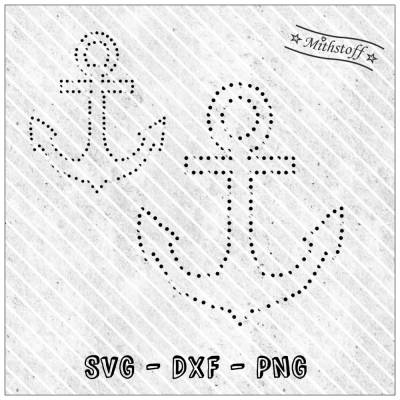 Plotterdatei - Strass - Anker - SVG - DXF - Datei - Mithstoff