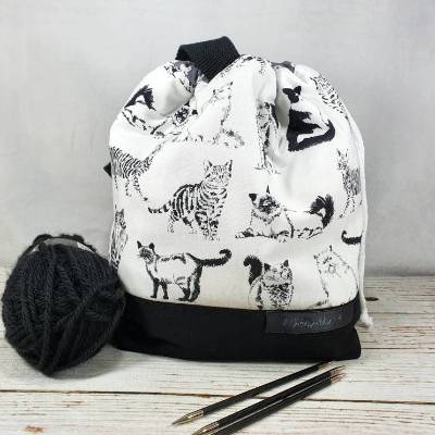 Projekttasche Katzen Größe M, für das Handarbeitszeug