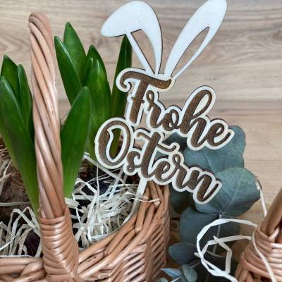 Cake Topper Frohe Ostern / Kuchendeko zu Ostern Hasenohren Caketopper