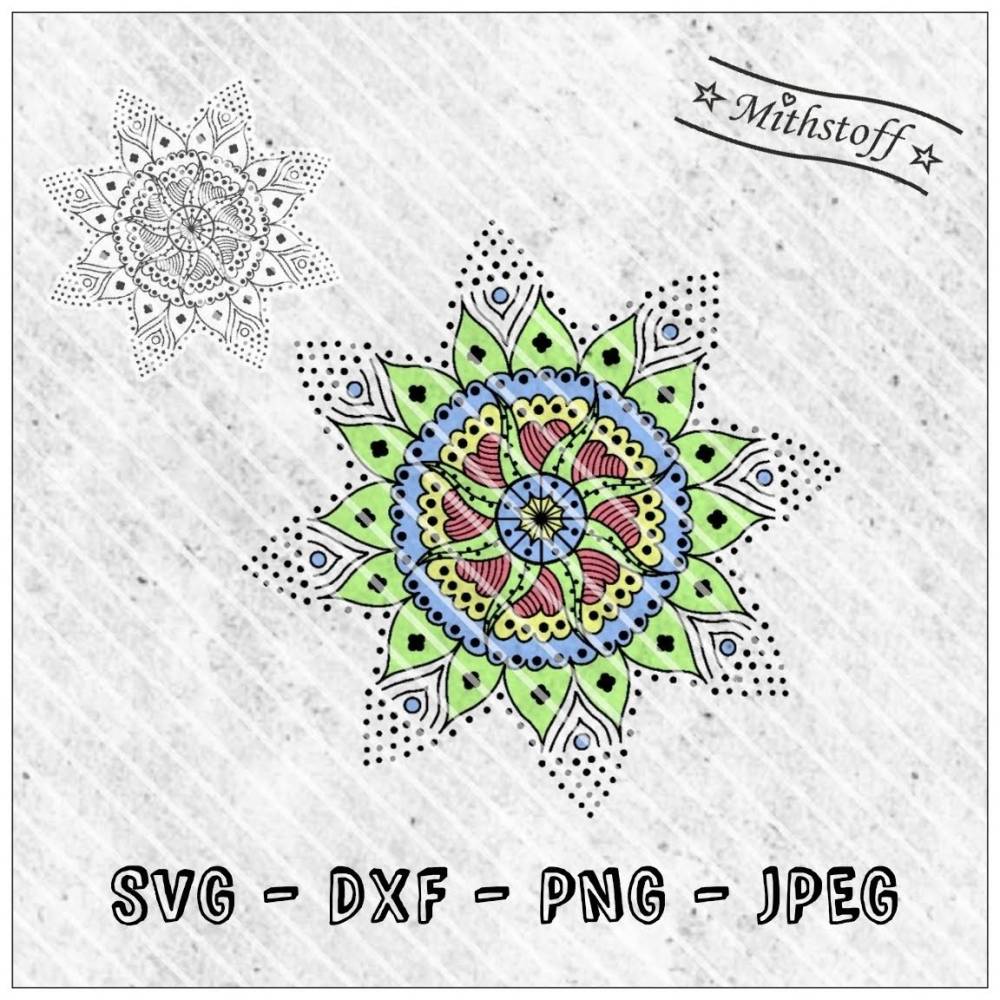 Plotterdatei - Mandala 2 - Frühling / Sommer - SVG - DXF - Datei - Mithstoff Bild 1