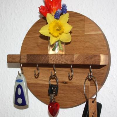 Schlüsselbrett aus Eichenholz / Schlüsselboard / Eiche / Schlüsselleiste / Schlüsselbrett mit Ablage