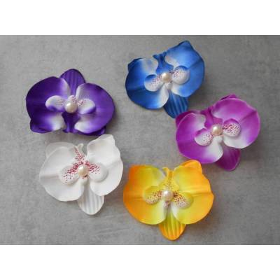 Orchidee , Haarspange,  Stoff,  Haarklammer, verschiedene Farben 