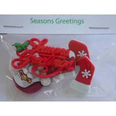 Buttons Galore Knöpfe + Button     Weihnachten(1 Pck.)   Seasons Greetings