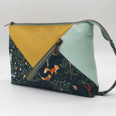 Reiseclutch Mira Fuchs grün/gelb 