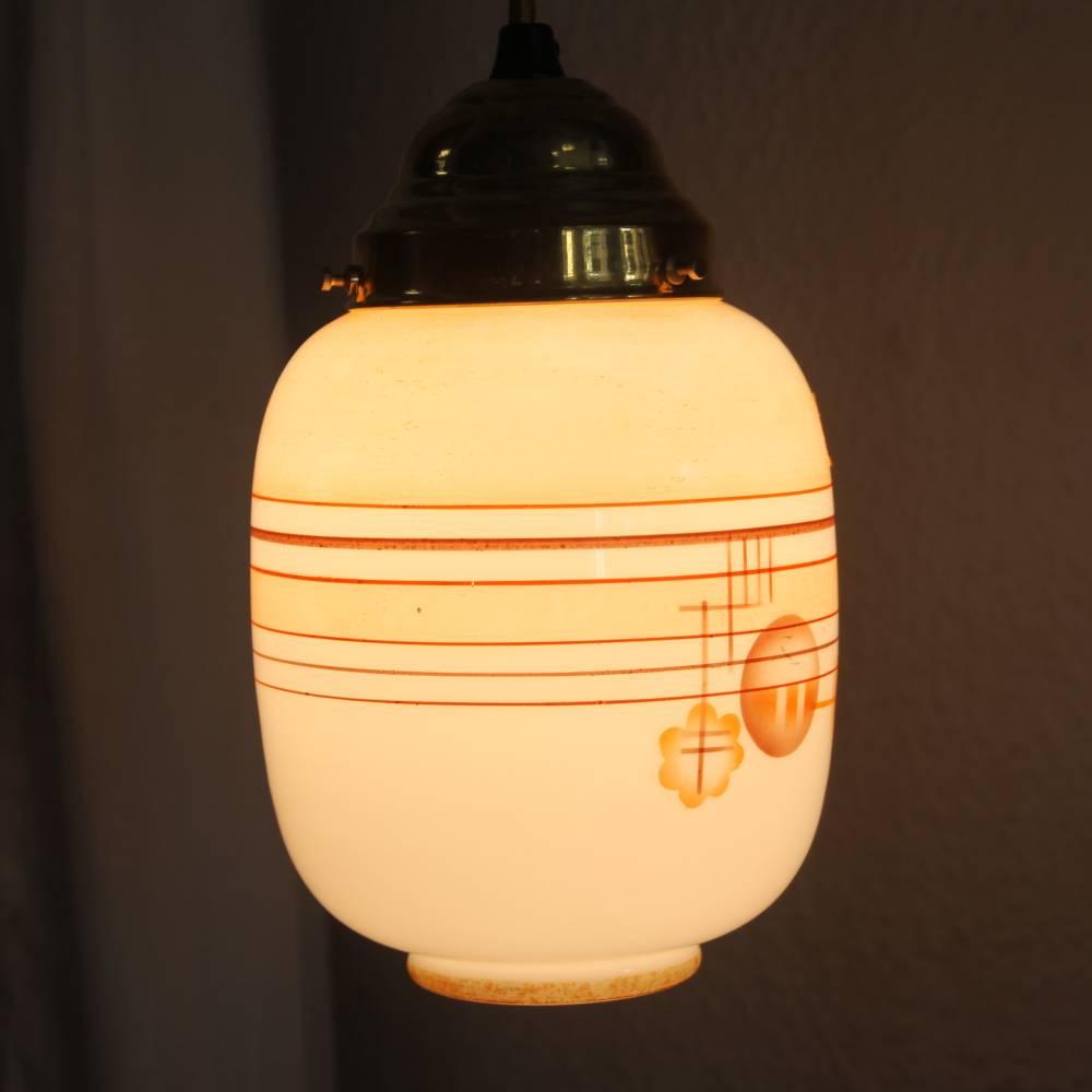 alter Lampenschirm aus Glas Jena Glas