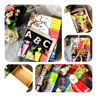 Schulanfang, Schulbox, Überraschung, 1. Schultag, fertige Geschenkbox, für Mädchen und Jungen