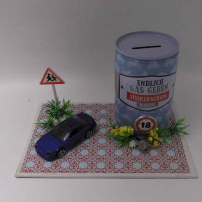 Kreatives Geldgeschenk zum 18. Geburtstag – Führerschein & Auto Dekoidee