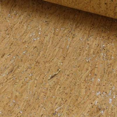 Korkstoff Silberglitzer mit Geweberücken Oeko-Tex Standard 100 (1m /16,00€)