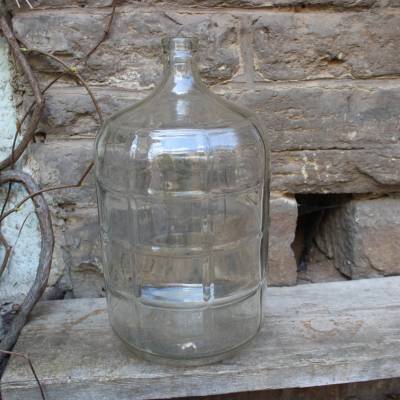 alter Weinballon Demijohn Weinflasche Dekoration Vintage shabby Landhaus Italien 60er 70er Jahre