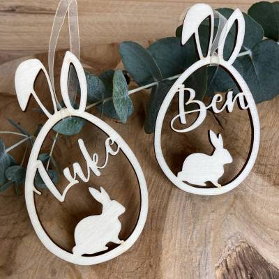 Osterkorb Anhänger / Osterhase mit Name personalisiert