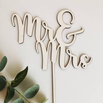 Cake Topper Mr & Mrs / Hochzeitsdeko Kuchen