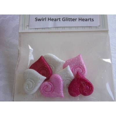 Buttons Galore Knöpfe   Herzen     (1 Pck.)    Swirl Heart Glitter Hearts