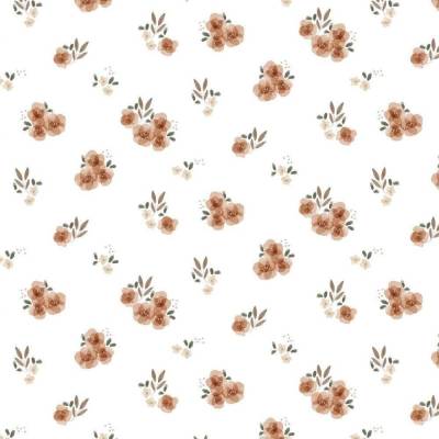 ab 50cm Pfirsichblüten Bio Jersey Stoff - Blümchen Druckstoff