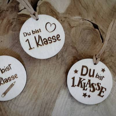 Schulkind Anhänger rund / 1. Klasse / Schlüsselanhänger