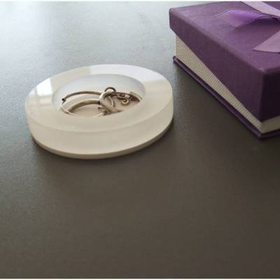 Flache Mini-Ablageschale / Ring-Schale - transparente Optik, ideales Geschenk zur Hochzeit, Verlobung oder Valentin