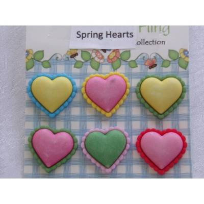 Buttons Galore Knöpfe   Herzen   (1 Pck.)    Spring Hearts