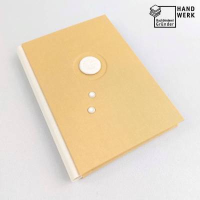 Notizbuch, beige elfenbein, Keramik, A5, 300 Seiten, handgefertigt Unikat