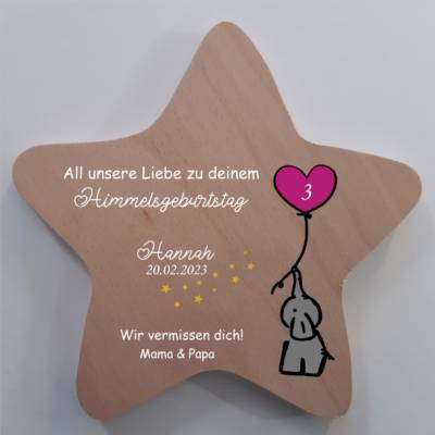 Erinnerung an ein Sternenkind, Geschenk für Sterneneltern, Kindergrab, Stern als Grabdeko oder Grabschmuck, Tod,Trauer