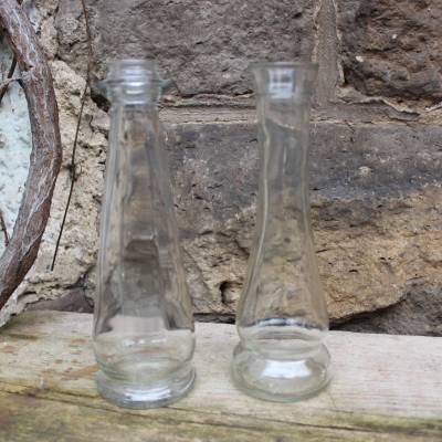 2er Set Pressglas Flaschen Set Likörflaschen Vintage 70er Jahre DDR