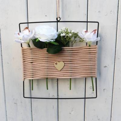 Türkranz Loop Wand Deko beige weiß