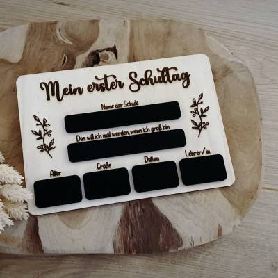 Mein erster Schultag - beschriftbare Tafel / Einschulung Deko / Fotoshooting / Geschenk