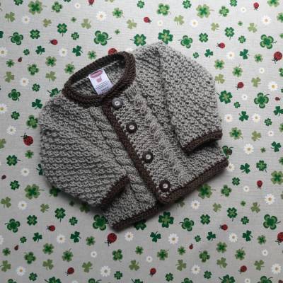 Trachtenjacke für Junge Pullover Strickjacke Taufkleidung Taufe Taufgeschenk Kindergeburtstag Babyparty handgestrickt