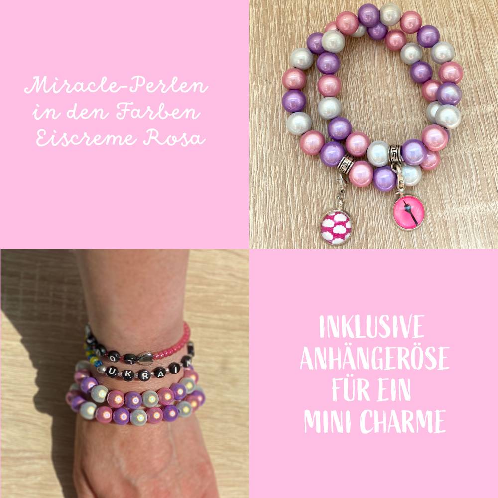 Miracle Eiscreme Perlenarmband inklusive Anhängeröse und Größe nach Wahl Bild 9