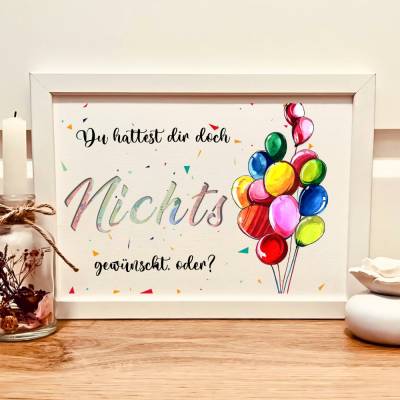 Nichts zum Geburtstag Geldgeschenk – Originelle Geschenkidee für Wunschlos Glückliche