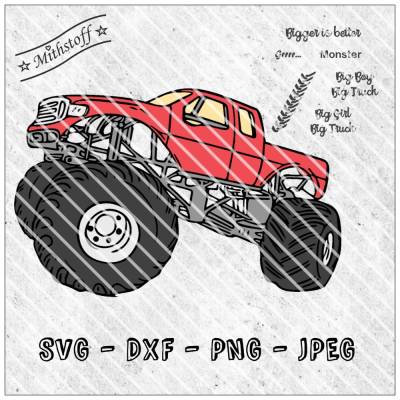 Plotterdatei - MonsterTruck - SVG - DXF - Datei - PNG - JPEG - Mithstoff