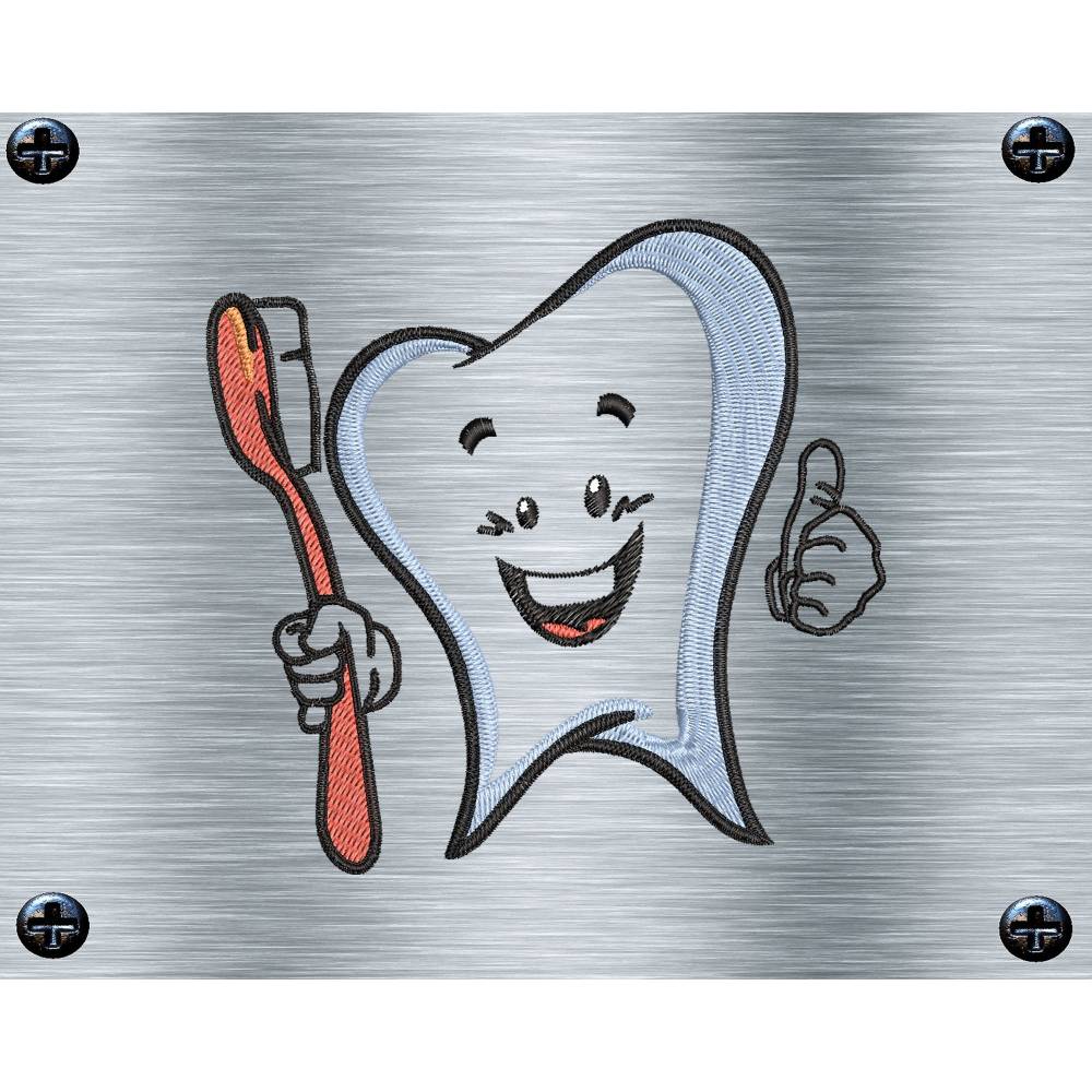 Stickdatei Zahnputzen wichtig - 10 x 10 Rahmen - Alltagsstickmotive, Badezimmerstickerei, digitale Stickdatei Bild 3
