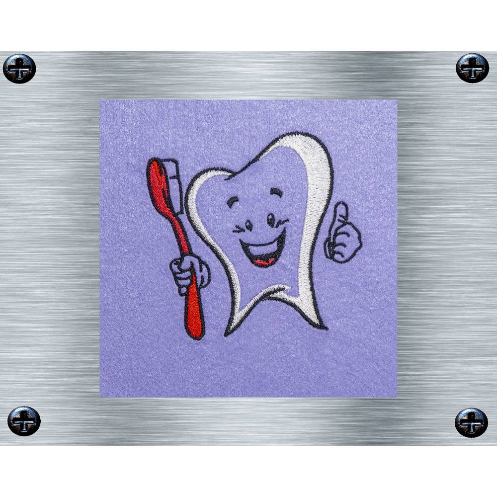 Stickdatei Zahnputzen wichtig - 10 x 10 Rahmen - Alltagsstickmotive, Badezimmerstickerei, digitale Stickdatei Bild 4