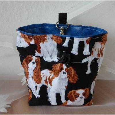 Leckerli-Beutel, Futtertasche, Königsspaniel, Cavalier King Charles Spaniel, auswaschbar, mit Karabiner, Unikat