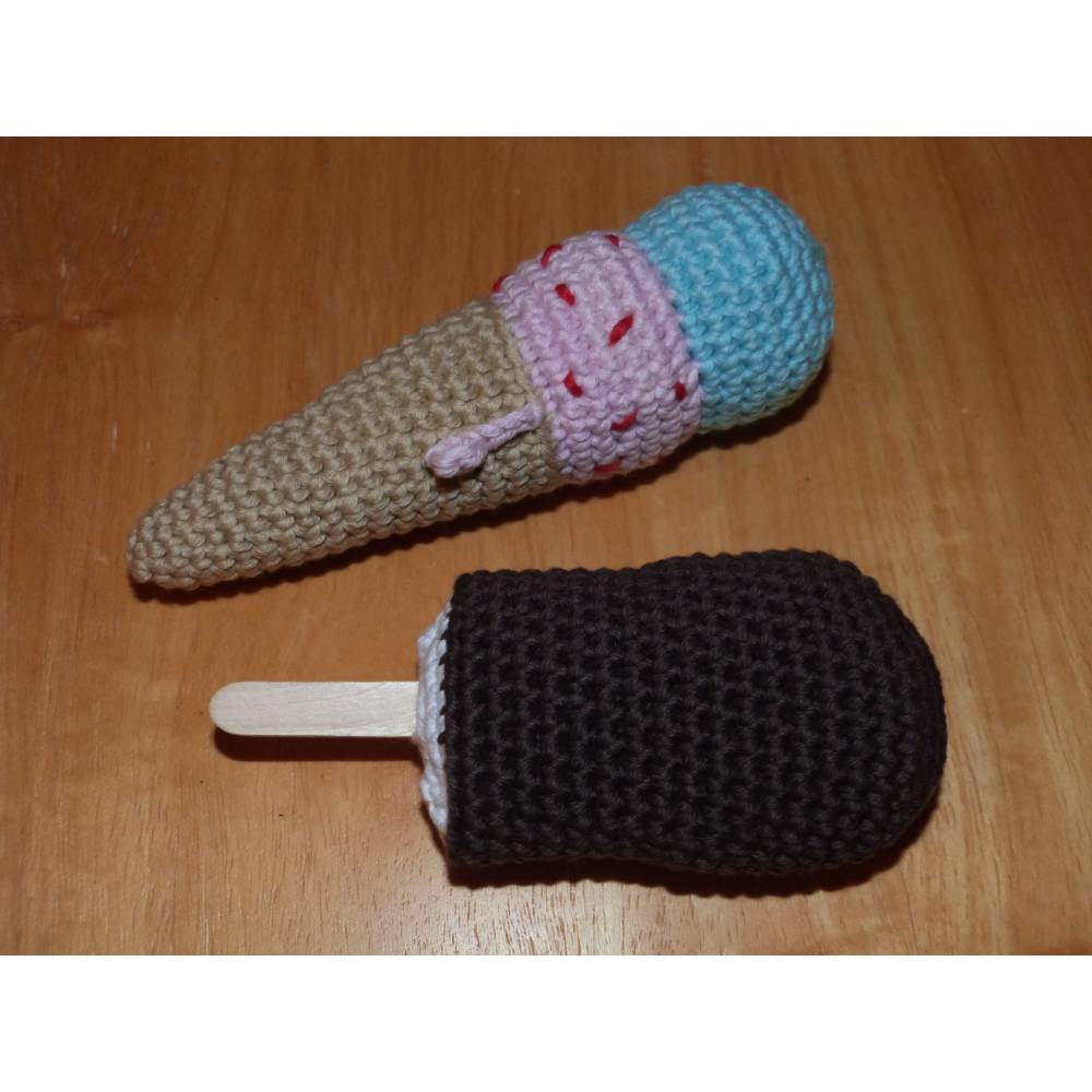 Häkelanleitung Eiscreme, Waffeleis und Eis am Stiel, 3 Sorten, pdf-Datei Bild 3