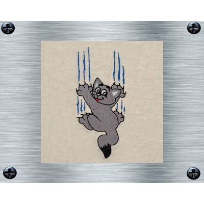 Stickdatei Kratzende Katze - 13 x 18 Rahmen - neu überarbeitet - tierische Stickmotive, Katzenstickerei, digitale Stickd