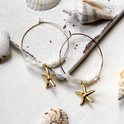 Seestern • Creolen | Ohrschmuck | Geschenk Frau | Freundin | Schwester | Mama